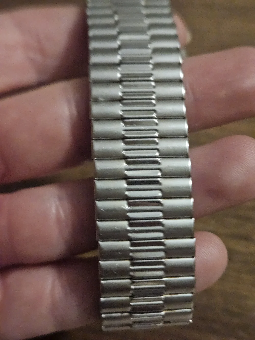 Vintage Timex Indiglo Gold Tone Mixed Metal Quartz Watch White Dial Stretch Band